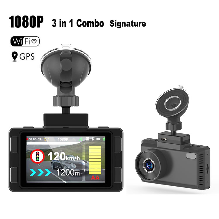 C300 Combo 1080P Dash Cam GPS E-DOG Radar Detection Signature 