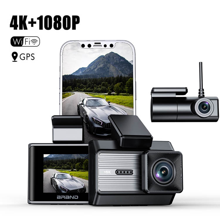 T5 Dual Lens Dash Cam 4K+1080P With WiFi and GPS